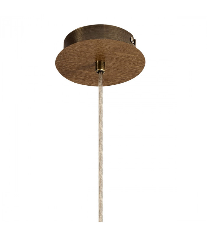 Catskill Ceiling Pendant E27 Medium Oak Antique Brass-5