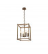 Catskill Ceiling Pendant 4 Light E14 Medium Oak Antique Brass-1