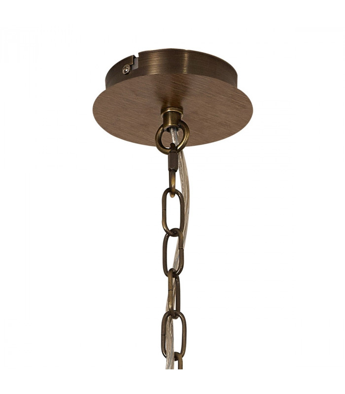 Catskill Ceiling Pendant 4 Light E14 Medium Oak Antique Brass-5