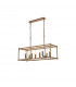 Catskill Linear Ceiling Pendant 8 Light E14 Medium Oak Antique Brass-1