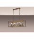 Catskill Linear Ceiling Pendant 8 Light E14 Medium Oak Antique Brass-3