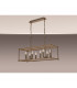 Catskill Linear Ceiling Pendant 8 Light E14 Medium Oak Antique Brass-9