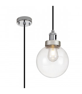 Irondequoit 20cm Ceiling Pendant E27 IP65 Exterior Titanium Silver Polished Chrome-1