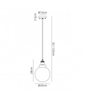 Irondequoit 20cm Ceiling Pendant E27 IP65 Exterior Titanium Silver Polished Chrome-2
