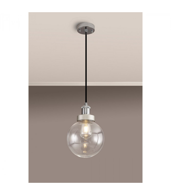 Irondequoit 20cm Ceiling Pendant E27 IP65 Exterior Titanium Silver Polished Chrome-3