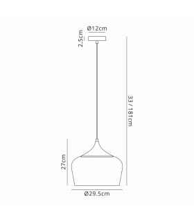 Harpersfield 32cm Ceiling Pendant E27 Anthracite Satin Nickel-2