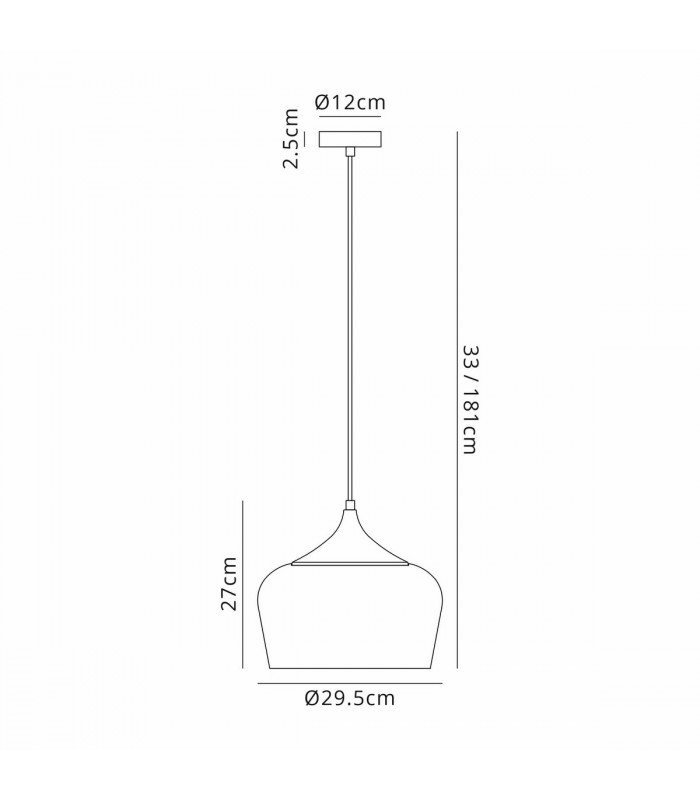 Harpersfield 32cm Ceiling Pendant E27 Anthracite Satin Nickel-2