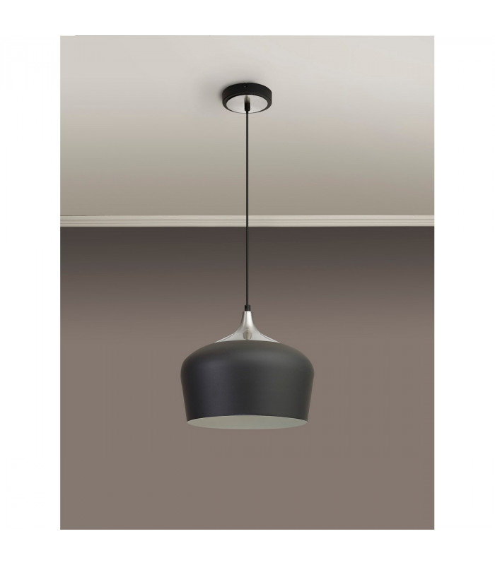 Harpersfield 32cm Ceiling Pendant E27 Anthracite Satin Nickel-8