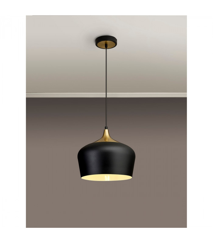 Harpersfield 32cm Ceiling Pendant E27 Black Gold-3