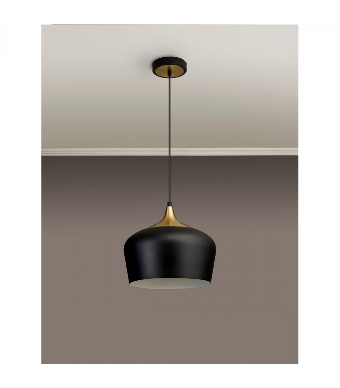 Harpersfield 32cm Ceiling Pendant E27 Black Gold-8