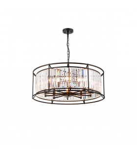 Guilford Ceiling Pendant 10 Light E14 Satin Black Clear-1
