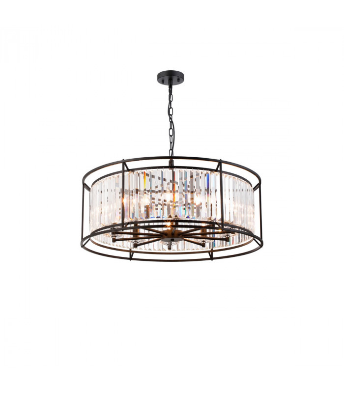 Guilford Ceiling Pendant 10 Light E14 Satin Black Clear-1