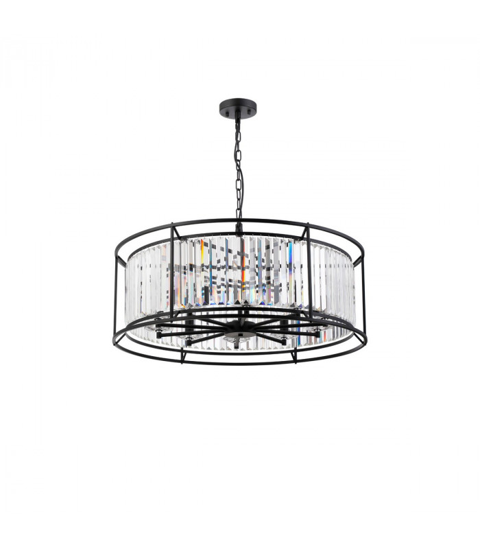 Guilford Ceiling Pendant 10 Light E14 Satin Black Clear-4