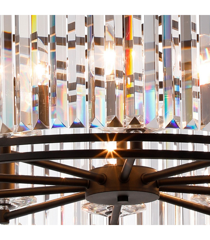 Guilford Ceiling Pendant 10 Light E14 Satin Black Clear-7