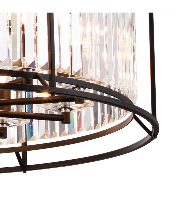Guilford Ceiling Pendant 10 Light E14 Satin Black Clear-8
