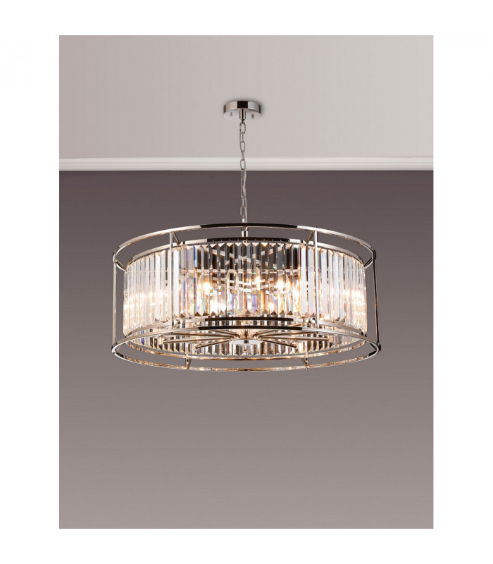 Guilford Ceiling Pendant 10 Light E14 Polished Nickel Clear-3