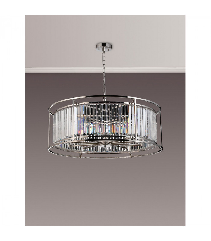 Guilford Ceiling Pendant 10 Light E14 Polished Nickel Clear-9