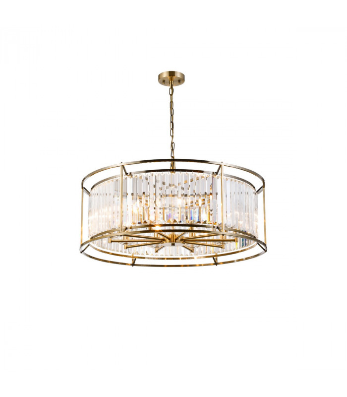 Guilford Ceiling Pendant 10 Light E14 Antique Brass Clear-1