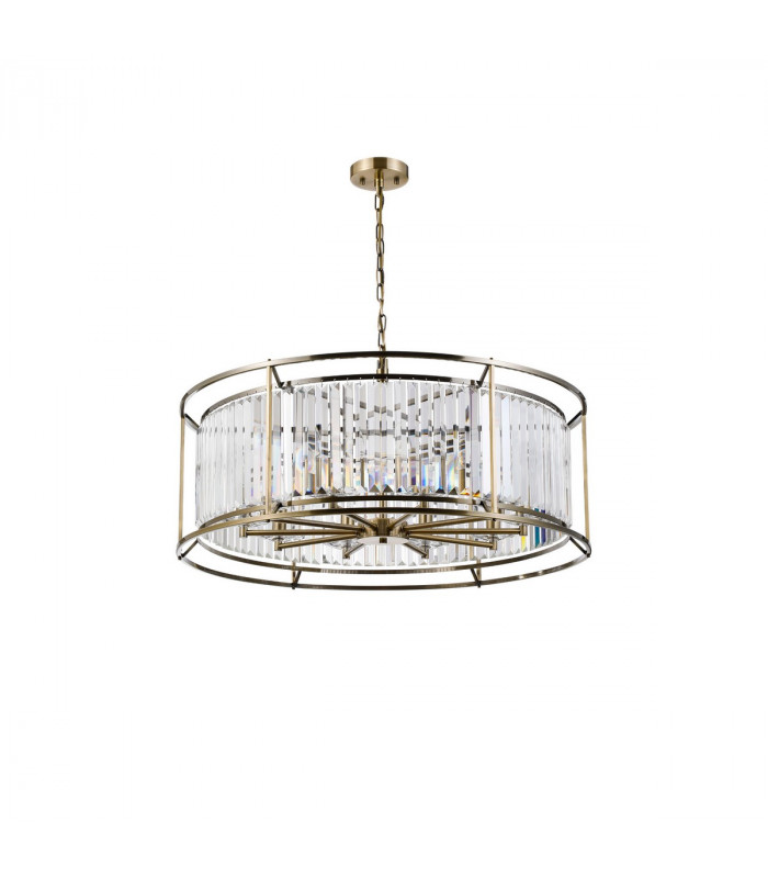 Guilford Ceiling Pendant 10 Light E14 Antique Brass Clear-4