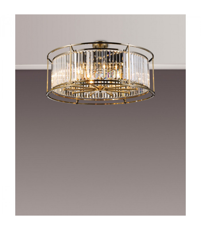 Guilford Ceiling Pendant 10 Light E14 Antique Brass Clear-10