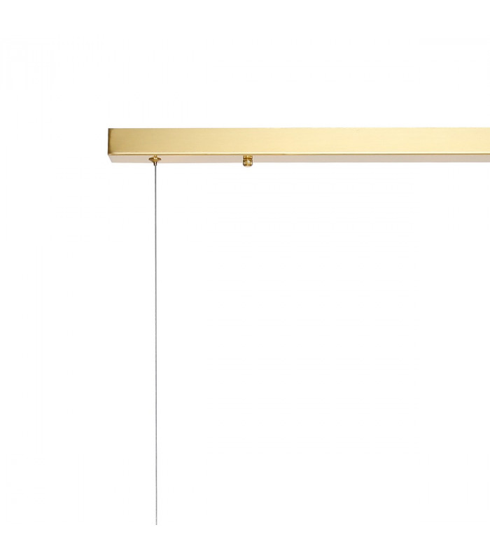 Marshall Linear Ceiling Pendant 9 Light G9 Satin Gold Amber Plated Glass-7