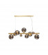 Marshall Linear Ceiling Pendant 9 Light G9 Satin Gold Chrome Plated Glass-1