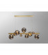 Marshall Linear Ceiling Pendant 9 Light G9 Satin Gold Chrome Plated Glass-3