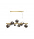 Marshall Linear Ceiling Pendant 9 Light G9 Satin Gold Chrome Plated Glass-4