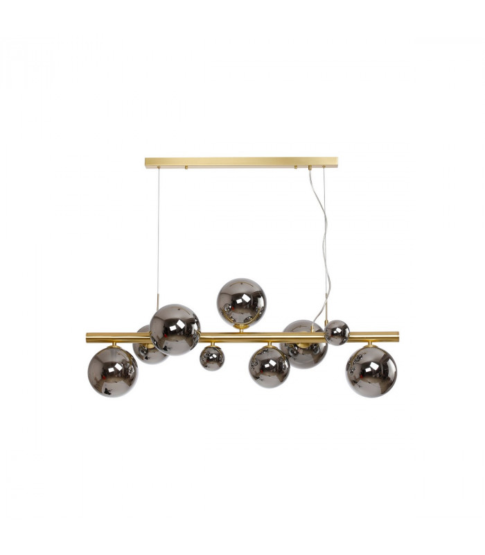 Marshall Linear Ceiling Pendant 9 Light G9 Satin Gold Chrome Plated Glass-4