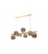 Marshall Linear Ceiling Pendant 9 Light G9 Satin Gold Chrome Plated Glass-5