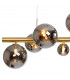 Marshall Linear Ceiling Pendant 9 Light G9 Satin Gold Chrome Plated Glass-8