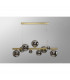 Marshall Linear Ceiling Pendant 9 Light G9 Satin Gold Chrome Plated Glass-10