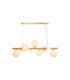 Marshall Linear Ceiling Pendant 9 Light G9 Satin Gold Opal Glass-1