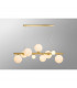Marshall Linear Ceiling Pendant 9 Light G9 Satin Gold Opal Glass-3