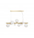 Marshall Linear Ceiling Pendant 9 Light G9 Satin Gold Opal Glass-4