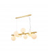 Marshall Linear Ceiling Pendant 9 Light G9 Satin Gold Opal Glass-5