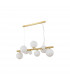 Marshall Linear Ceiling Pendant 9 Light G9 Satin Gold Opal Glass-6