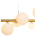 Marshall Linear Ceiling Pendant 9 Light G9 Satin Gold Opal Glass-8