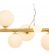 Marshall Linear Ceiling Pendant 9 Light G9 Satin Gold Opal Glass-9