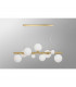 Marshall Linear Ceiling Pendant 9 Light G9 Satin Gold Opal Glass-10