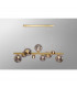 Marshall Linear Ceiling Pendant 9 Light G9 Satin Gold Smoke Plated Glass-3