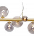 Marshall Linear Ceiling Pendant 9 Light G9 Satin Gold Smoke Plated Glass-9
