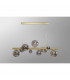 Marshall Linear Ceiling Pendant 9 Light G9 Satin Gold Smoke Plated Glass-10