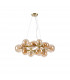 Marshall Circular Ceiling Pendant 16 Light G9 Satin Gold Amber Plated Glass-4