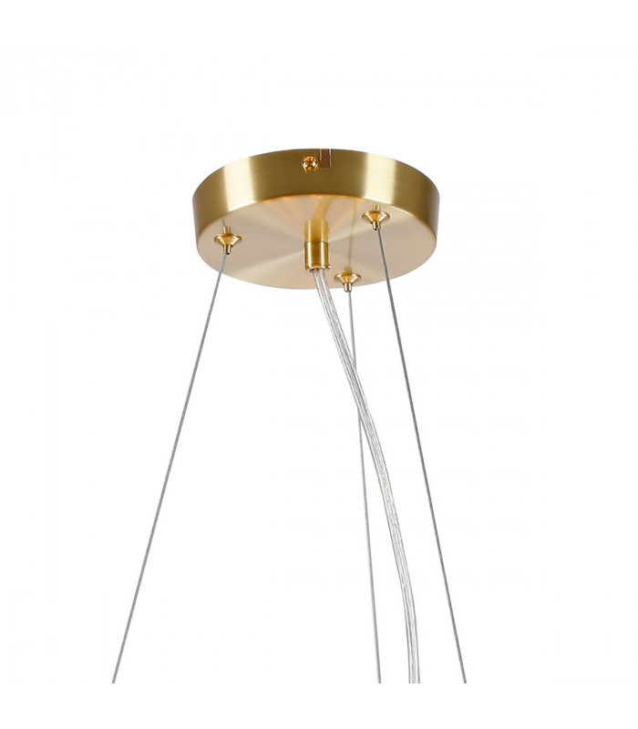 Marshall Circular Ceiling Pendant 16 Light G9 Satin Gold Amber Plated Glass-5