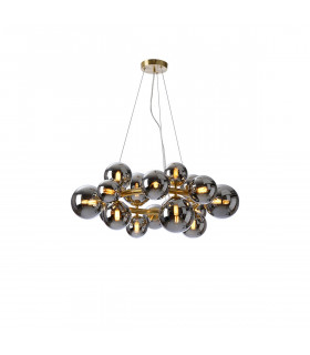 Marshall Circular Ceiling Pendant 16 Light G9 Satin Gold Chrome Plated Glass-1