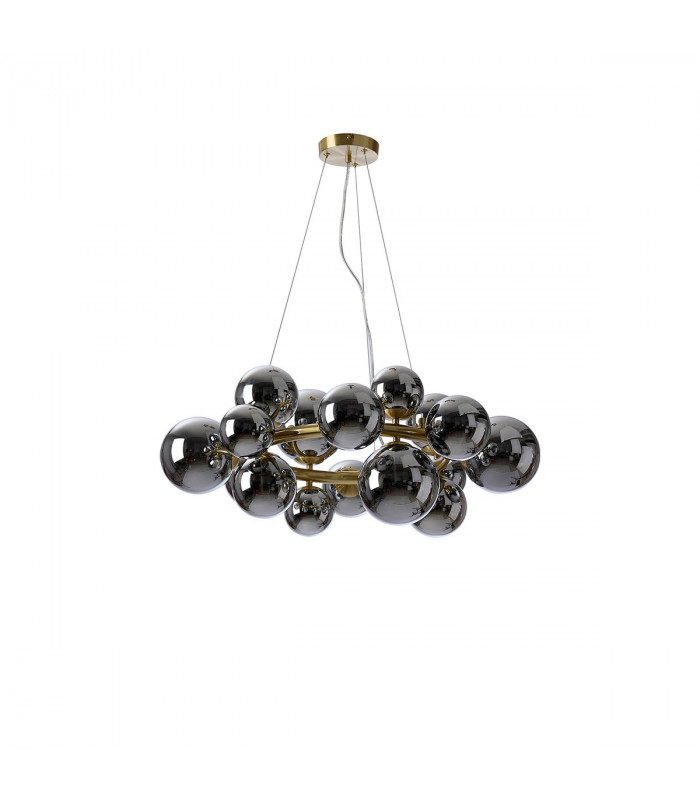 Marshall Circular Ceiling Pendant 16 Light G9 Satin Gold Chrome Plated Glass-4