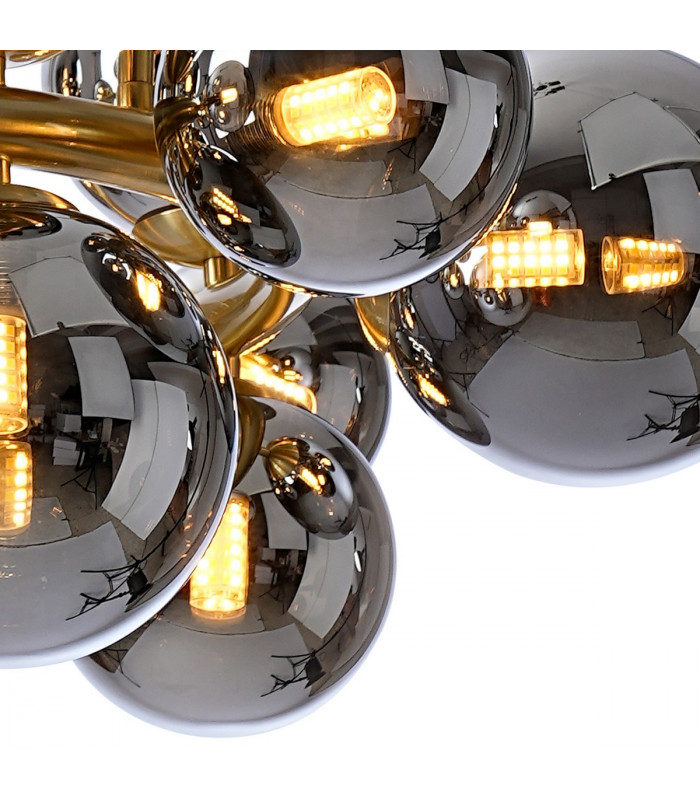 Marshall Circular Ceiling Pendant 16 Light G9 Satin Gold Chrome Plated Glass-7