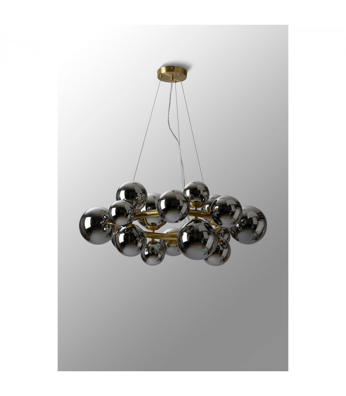 Marshall Circular Ceiling Pendant 16 Light G9 Satin Gold Chrome Plated Glass-8