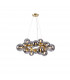 Marshall Circular Ceiling Pendant 16 Light G9 Satin Gold Smoke Plated Glass-1
